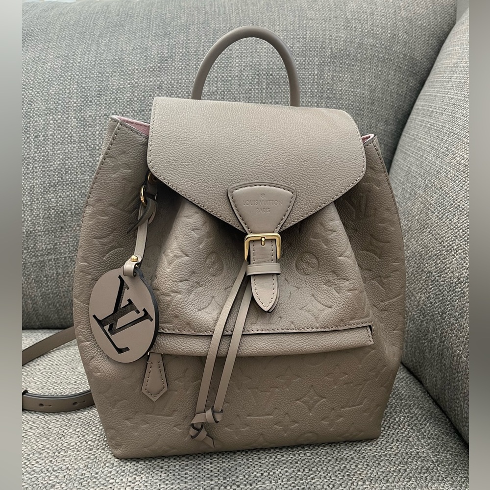 Louis Vuitton Taupe Monogram Embossed Leathers Backpack